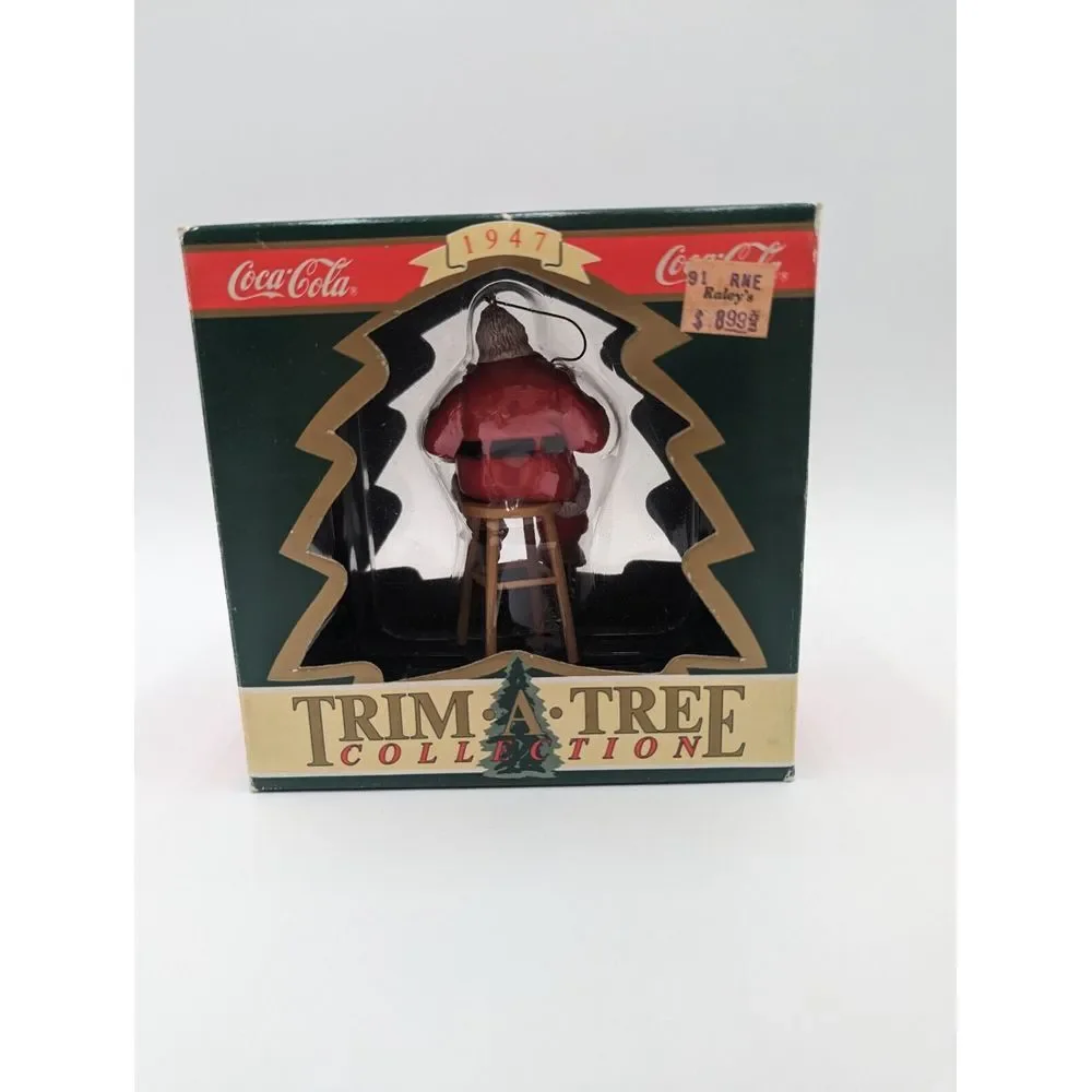 2 Coca Cola Ornament Santa Claus‎  1990